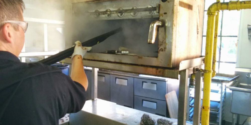 Technician working on a suppression system